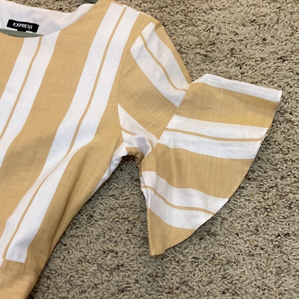 Express yellow and white Wrap Dress size small - Picture 3 of 4